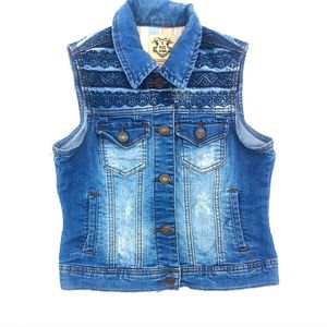 5 /$25  Wax Jeans , Stone Washed Denim Vest